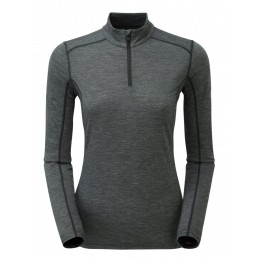 Футболка MONTANE Female Primino 140 Zip Neck Black L/14/40