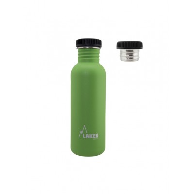 Пляшка для води LAKEN Basic Steel Bottle 0,75L - P/S Cap Green Пляшка для води LAKEN Basic Steel Bottle 0,75L - P/S Cap Green