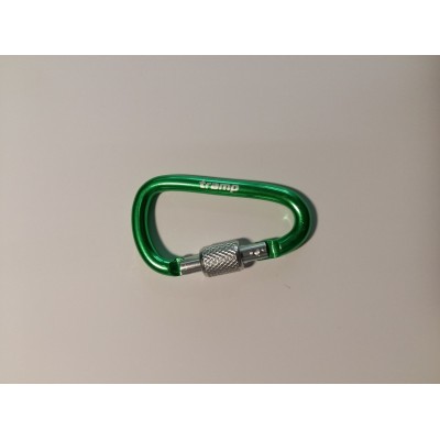 Карабін Tramp алюмінієвий, розмір 6 см, з муфтою, Зелений (TRA-007-green)