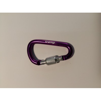 Карабін Tramp алюмінієвий, розмір 6 см, з муфтою, Фіолетовий (TRA-007-purple)