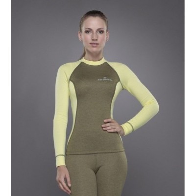 Футболка Tramp Outdoor Tracking Lady с длинным рукавом женская XS зелёный/желтый (TRUL-006T-XS-GR)
