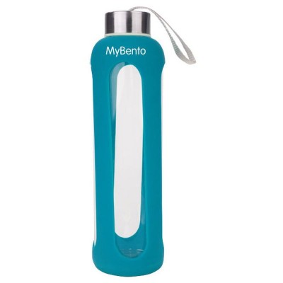 Пляшка для води Summit MyBento Eco Glass Bottle Silicone Cover 500 мл блакитна Пляшка для води Summit MyBento Eco Glass Bottle Silicone Cover 500 мл блакитна